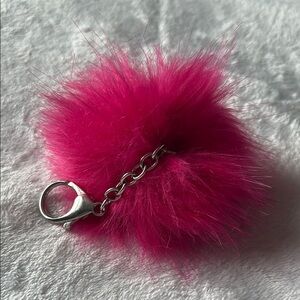 Fluffy Pink Keychain Pom Pom